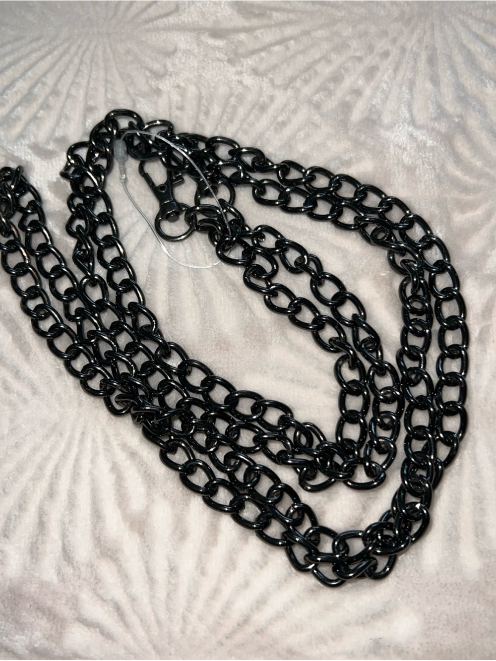 Replacement strap, crossbody, shoulder Black Multi-Strand Chain Link NEW 53”